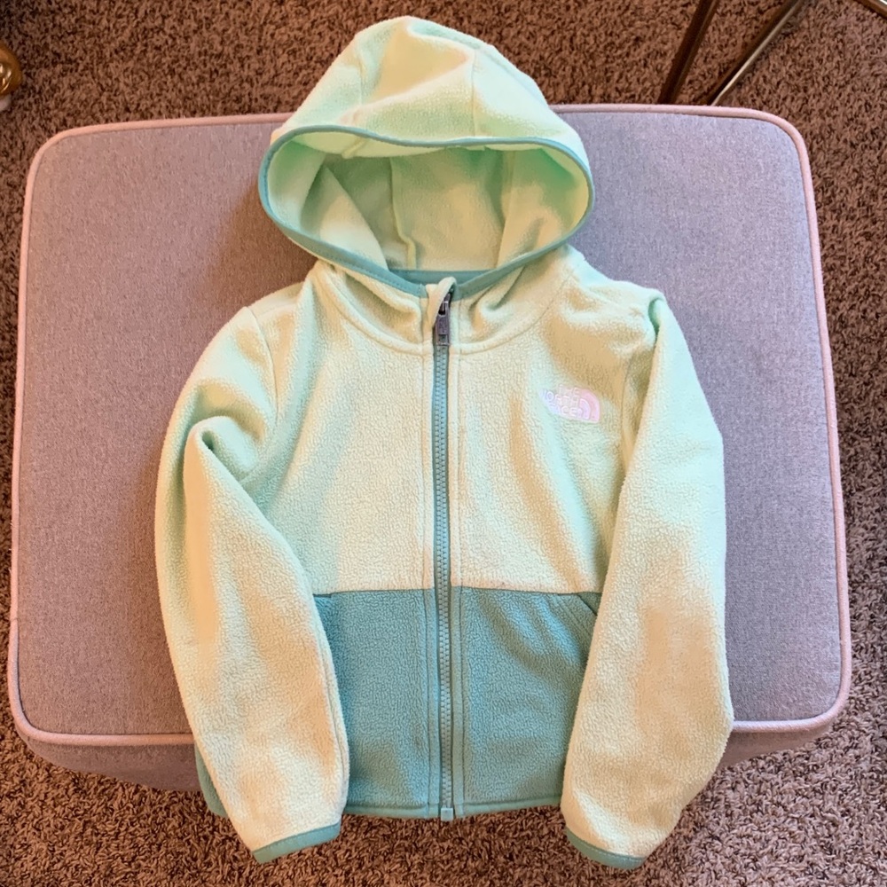 North Face Toddler Mint Green Fleece Hoodie
